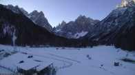 Archiv Foto Webcam Dolomitenhof Sexten - Blick auf die Langlaufloipe 07:00