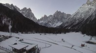 Archiv Foto Webcam Dolomitenhof Sexten - Blick auf die Langlaufloipe 06:00