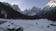 Archiv Foto Webcam Dolomitenhof Sexten - Blick auf die Langlaufloipe 07:00