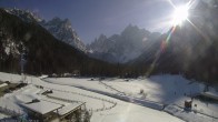 Archiv Foto Webcam Dolomitenhof Sexten - Blick auf die Langlaufloipe 13:00