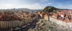 Archived image Webcam View from the town hall in Graz 15:00