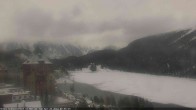 Archived image Webcam St. Moritz village - Hotel Badrutt's Palace together with lake St. Moritz 09:00