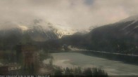 Archived image Webcam St. Moritz village - Hotel Badrutt's Palace together with lake St. Moritz 13:00