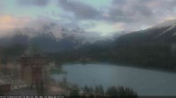 Archived image Webcam St. Moritz village - Hotel Badrutt's Palace together with lake St. Moritz 19:00