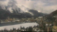Archived image Webcam St. Moritz village II - View from Hotel Schweizerhof towards St. Moritz Bad 09:00