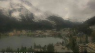 Archived image Webcam St. Moritz village II - View from Hotel Schweizerhof towards St. Moritz Bad 13:00