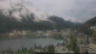 Archived image Webcam St. Moritz village II - View from Hotel Schweizerhof towards St. Moritz Bad 19:00