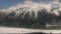 Archived image Webcam St. Moritz village III - View from Hotel Schweizerhof towards lake St. Moritz 13:00