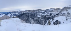 Archiv Foto Webcam Ebenalp: Panoramablick Bergstation 09:00