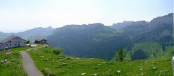 Archiv Foto Webcam Ebenalp: Panoramablick Bergstation 09:00