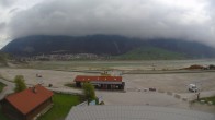 Archiv Foto Webcam Schöneben: Talstation der Bergbahn mit Blick auf Reschensee und Dorf Reschen 09:00