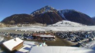 Archiv Foto Webcam Schöneben: Talstation der Bergbahn mit Blick auf Reschensee und Dorf Reschen 09:00