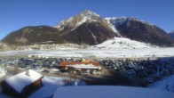 Archiv Foto Webcam Schöneben: Talstation der Bergbahn mit Blick auf Reschensee und Dorf Reschen 11:00