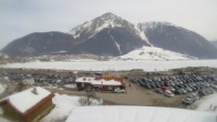 Archiv Foto Webcam Schöneben: Talstation der Bergbahn mit Blick auf Reschensee und Dorf Reschen 11:00