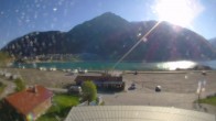 Archiv Foto Webcam Schöneben: Talstation der Bergbahn mit Blick auf Reschensee und Dorf Reschen 07:00