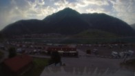 Archiv Foto Webcam Schöneben: Talstation der Bergbahn mit Blick auf Reschensee und Dorf Reschen 05:00