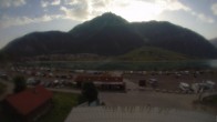 Archiv Foto Webcam Schöneben: Talstation der Bergbahn mit Blick auf Reschensee und Dorf Reschen 06:00