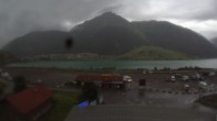 Archiv Foto Webcam Schöneben: Talstation der Bergbahn mit Blick auf Reschensee und Dorf Reschen 19:00