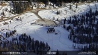 Archived image Webcam Fassatal - San Pelegrino - panorama view of the ski-piste and liftmachinery of the "San Pellegrino Pass" 09:00