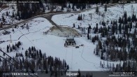 Archived image Webcam Fassatal - San Pelegrino - panorama view of the ski-piste and liftmachinery of the "San Pellegrino Pass" 15:00