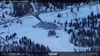 Archived image Webcam Fassatal - San Pelegrino - panorama view of the ski-piste and liftmachinery of the "San Pellegrino Pass" 13:00