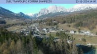 Archived image Webcam Cortina d&#39;Ampezzo: View from ski jump area 13:00