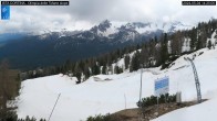 Archived image Webcam Cortina d&#39;Ampezzo: World Cup slope from Rifugio Duca d&#39;Aosta 13:00