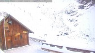 Archiv Foto Webcam Ohau Snowfields: Blick auf die Skihütte 07:00