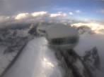 Archiv Foto Webcam Pitztaler Gletscher: Bergstation der Wildspitzbahn mit Café 19:00