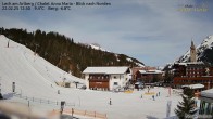 Archiv Foto Webcam Lech am Arlberg: Ausblick Chalet Anna Maria zur Piste 11:00