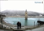 Archived image Webcam The Church Tower in the Lake Resia 08:00