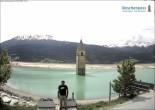 Archived image Webcam The Church Tower in the Lake Resia 13:00