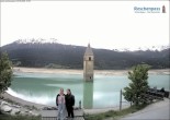 Archived image Webcam The Church Tower in the Lake Resia 15:00