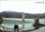Archived image Webcam The Church Tower in the Lake Resia 17:00