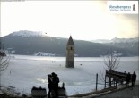 Archiv Foto Webcam Versunkener Turm im Reschensee 15:00