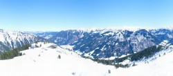 Archiv Foto Webcam Riesneralm: Panorama Skigebiet und Skihütte Hochsitz 01:00