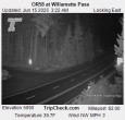Archiv Foto Webcam Willamette Pass: Blick auf die Strasse 03:00