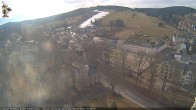 Archiv Foto Webcam Rathaus Eibenstock: Blick Skihang 09:00