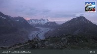 Archiv Foto Webcam Aletsch Arena: Riederalp Moosfluh 02:00
