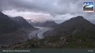Archiv Foto Webcam Aletsch Arena: Riederalp Moosfluh 02:00