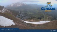Archiv Foto Webcam Carezza: Kölner Hütte und Bergstation König Laurin 02:00