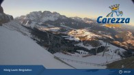 Archiv Foto Webcam Carezza: Kölner Hütte und Bergstation König Laurin 08:00