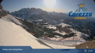 Archiv Foto Webcam Carezza: Kölner Hütte und Bergstation König Laurin 14:00