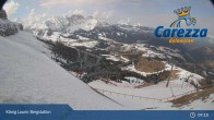 Archiv Foto Webcam Carezza: Kölner Hütte und Bergstation König Laurin 08:00