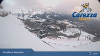 Archiv Foto Webcam Carezza: Kölner Hütte und Bergstation König Laurin 18:00