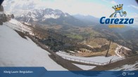 Archiv Foto Webcam Carezza: Kölner Hütte und Bergstation König Laurin 14:00