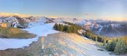 Archived image Webcam Notre Dame de Bellecombe - Top station chairlift Ban Rouge 19:00