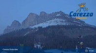 Archived image Webcam Carezza Ski Resort: Pra di Tori - Base Station 18:00