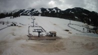 Blick auf die Catamount Talstation, Kicking Horse Ski Resort
