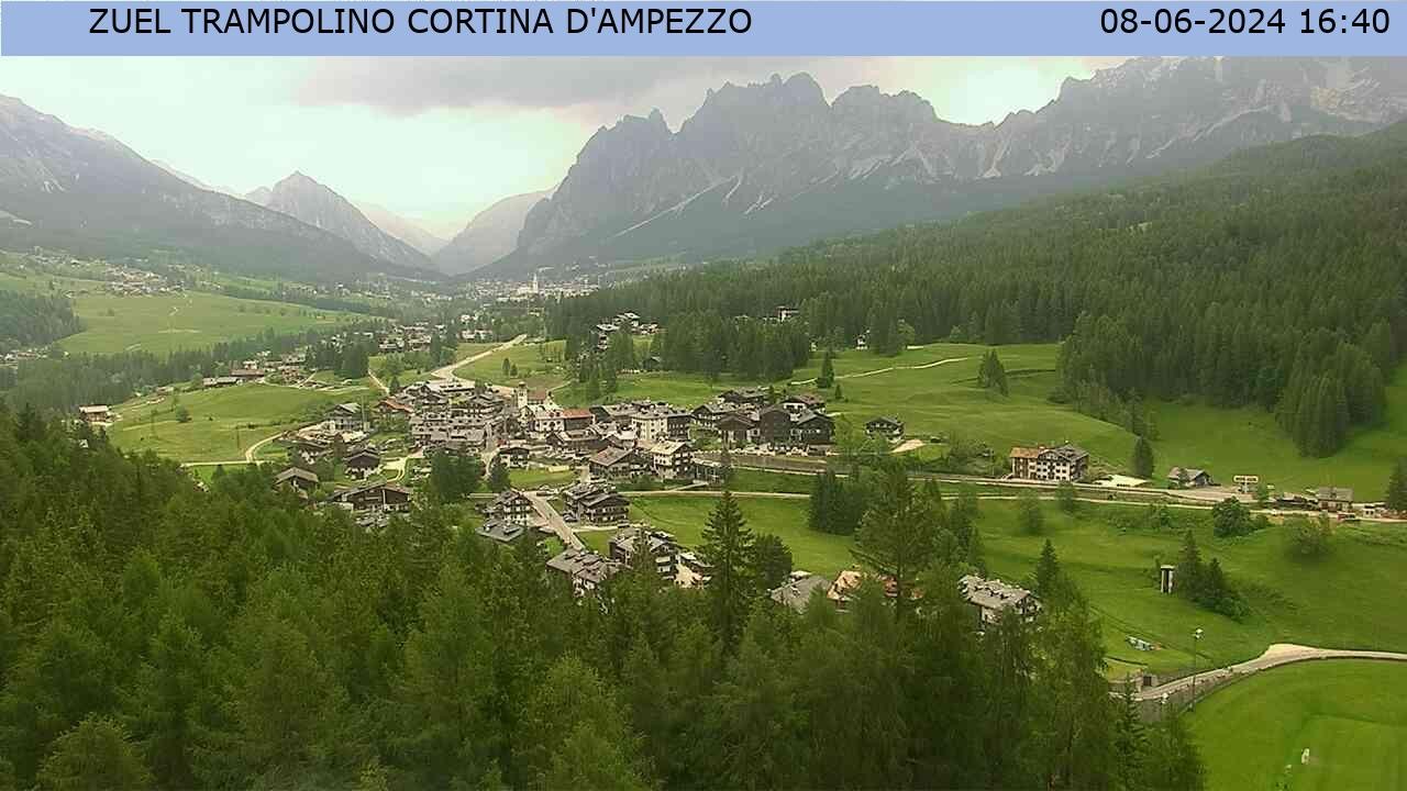 Webcam Cortina dAmpezzo View from ski jump area 1162 m..